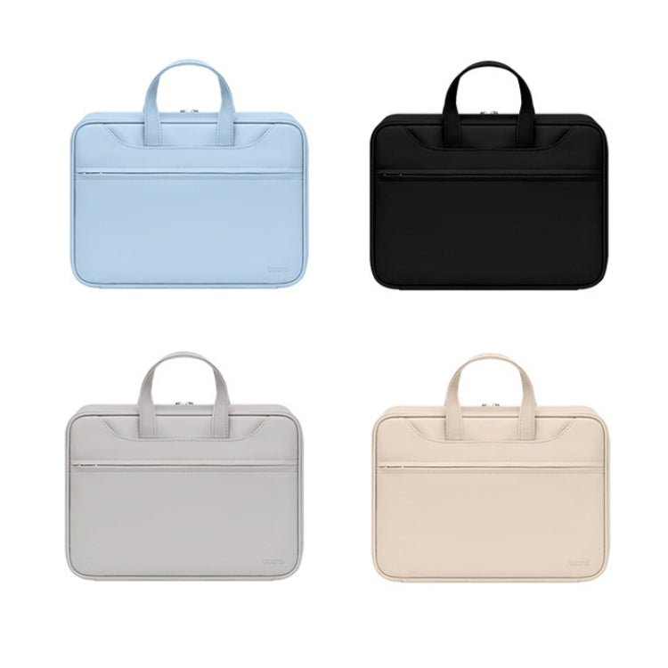 Baona BN-Q006 PU Leather Full Opening Laptop Handbag For 15/15.6/16 inches(Black Thicken) - free shipping - PMC Jewellery - Order now!