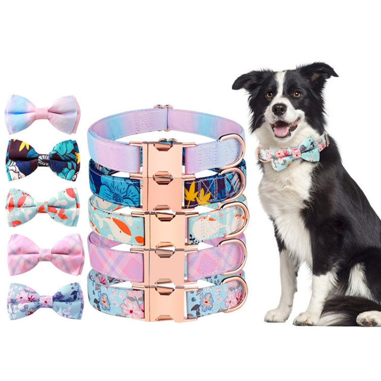 Rose Gold Buckle Pet Detachable Bow Collar, Size: M 2.0x33-50cm(Sweet Pink Girl) - Collars by PMC TechLife | Online Shopping South Africa | PMC TechLife | Buy Now Pay Later Mobicred