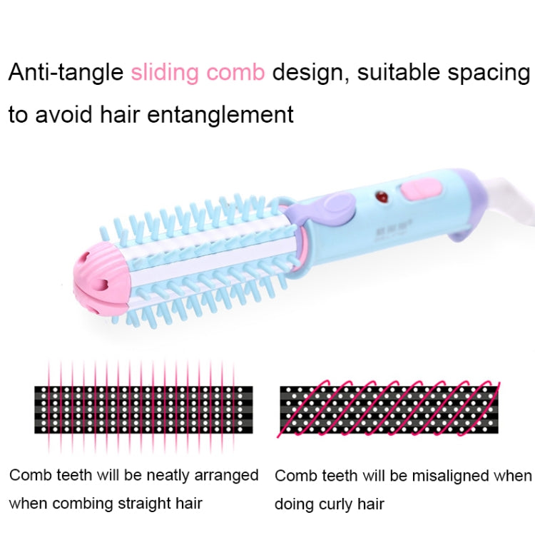 GeLinSi GLS-003 20W 2 in 1 Ceramic Glaze Mini Curler Comb, EU Plug(Pink) - free shipping - PMC TechLife - Order now!