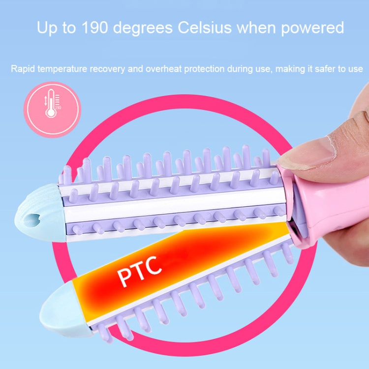 GeLinSi GLS-003 20W 2 in 1 Ceramic Glaze Mini Curler Comb, EU Plug(Purple) - free shipping - PMC TechLife - Order now!