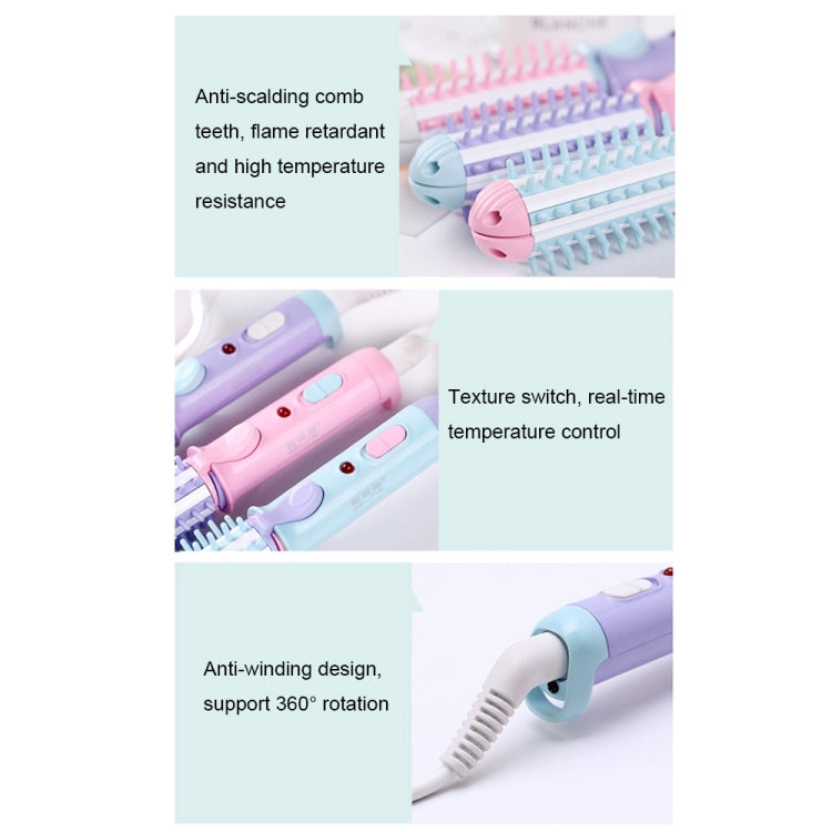 GeLinSi GLS-003 20W 2 in 1 Ceramic Glaze Mini Curler Comb, EU Plug(Purple) - free shipping - PMC TechLife - Order now!
