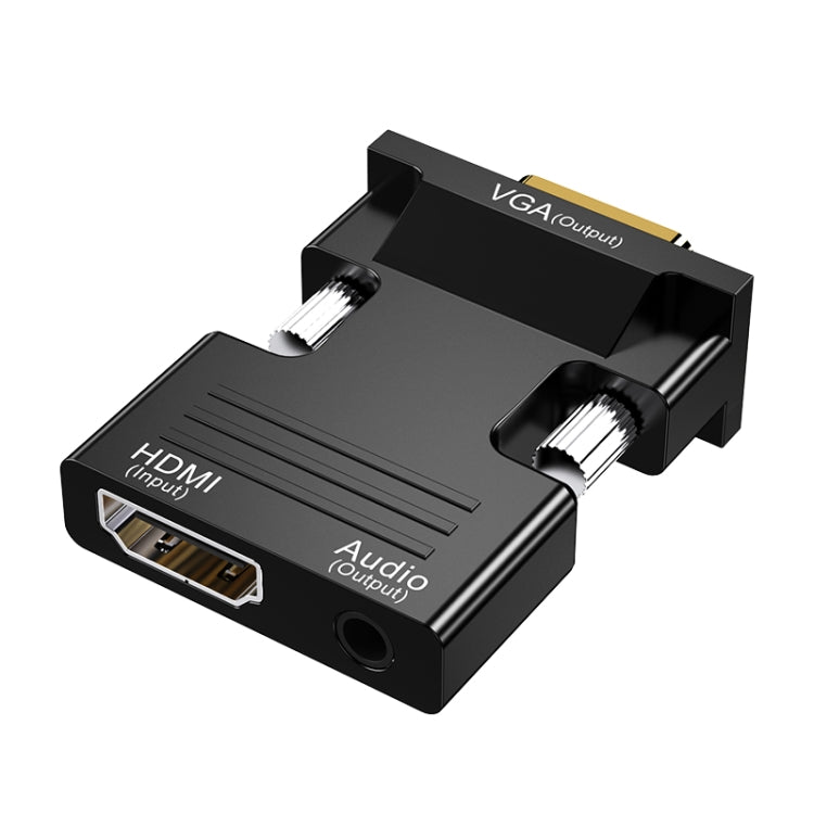 HDMI Female To VGA Male With Audio Adapter Computer Monitor TV Projector Converter(Black) - Converter by PMC TechLife | Online Shopping South Africa | PMC TechLife
