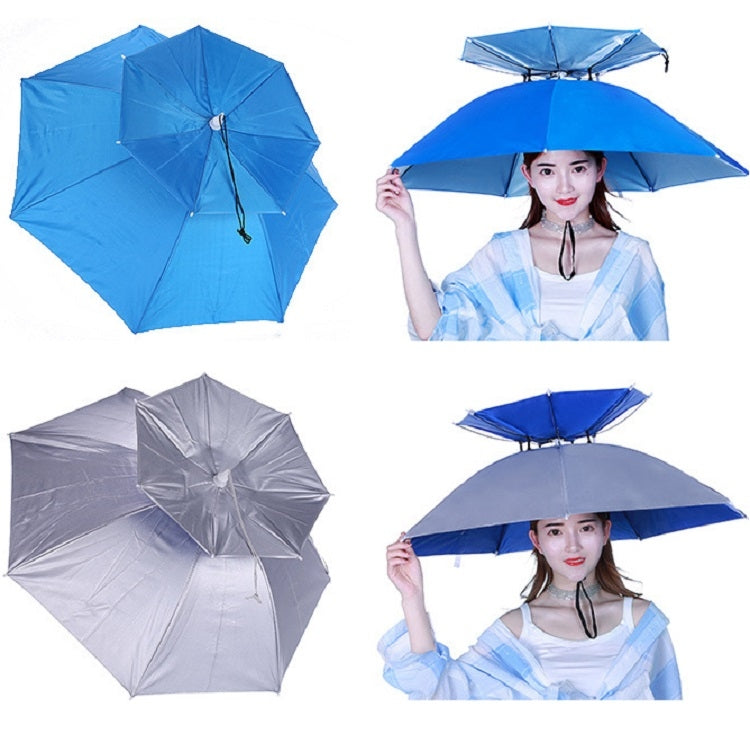 Double-layer Fishing Umbrella Hat Outdoor Sunscreen And Rainproof Folding Umbrella Hat, Color: 95 Camellia Vinyl (Rubber Sleeve) - Umbrellas by PMC TechLife | Online Shopping South Africa | PMC TechLife