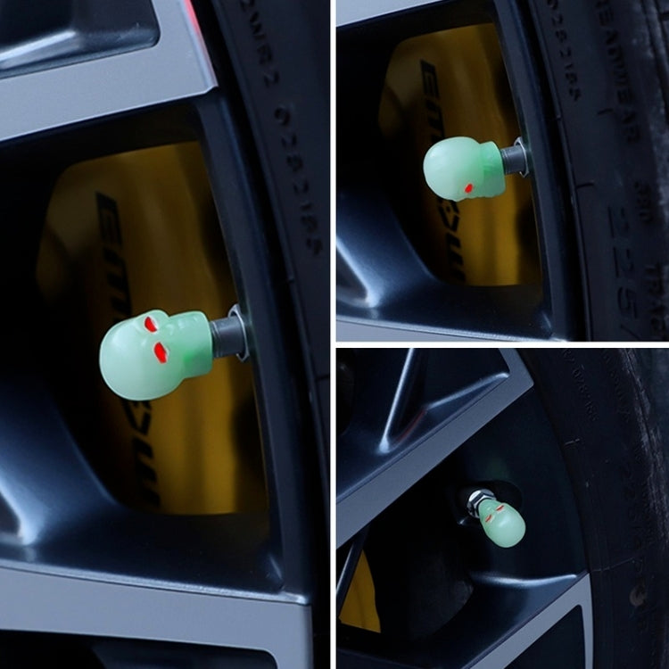 1 Sets Car Tire Luminous Valve Cap Motorcycle Skull Valve Core Cap(Green) - Tire Valve Caps by PMC TechLife | Online Shopping South Africa | PMC TechLife | Buy Now Pay Later Mobicred