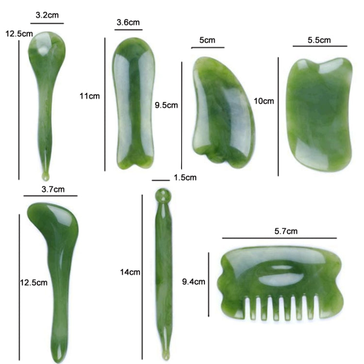 7PCS/Set Facial Tendon Stick Facial Scraping Board Meridian Acupuncture Pen, Shape: Green - free shipping - PMC TechLife - Order now!