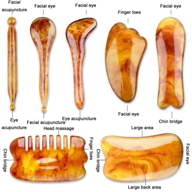 7PCS/Set Facial Tendon Stick Facial Scraping Board Meridian Acupuncture Pen, Shape: Green - free shipping - PMC TechLife - Order now!