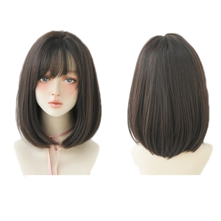 Women Medium Length Natural Realistic Full Shoulder Length Wig(Black Tea Color 36cm) - free shipping - PMC TechLife - Order now!