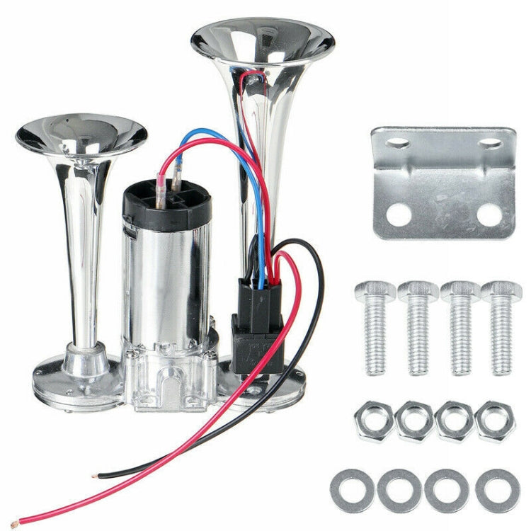 ST-1018S 600DB Double-tube Metal Conjoined Electric Pump Car Horn with Relay - Security Alarm System by PMC TechLife | Online Shopping South Africa | PMC TechLife