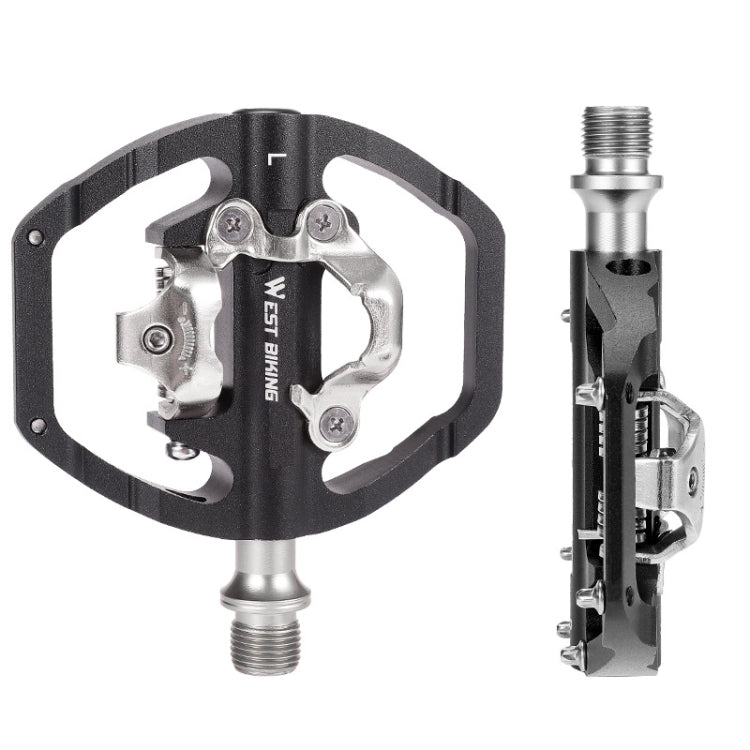 WEST BIKING Mountain Bike Dual-purpose Self-locking Aluminum Alloy Pedals(Black) - free shipping - PMc TechLife - Order now!