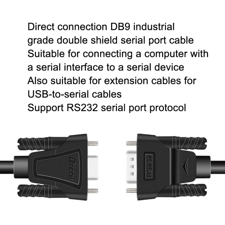 DTECH RS232 Serial Direct Line DB9 Extension Line Male to Female 1.5m - RS485 / RS232 Series by DTECH | Online Shopping South Africa | PMC TechLife