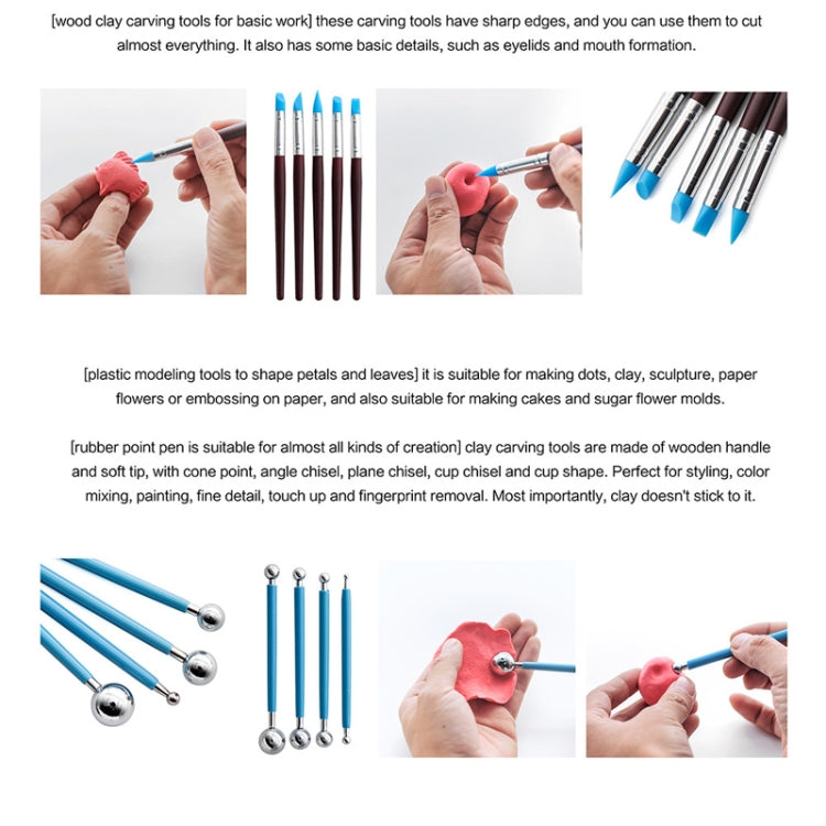 32 In 1 Pottery Tool Set Pottery Clay Stone Carving Knife DIY Clay Combination Tool - Burin &Cutting Knife by PMC TechLife | Online Shopping South Africa | PMC TechLife | Buy Now Pay Later Mobicred