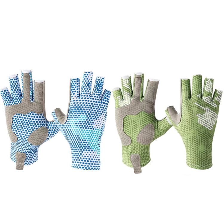 Ice Silk Half Finger Fishing Gloves Sunscreen  Riding Gloves, Size:  Free Size(Youth Green) - Safety Gloves by PMC TechLife | Online Shopping South Africa | PMC TechLife