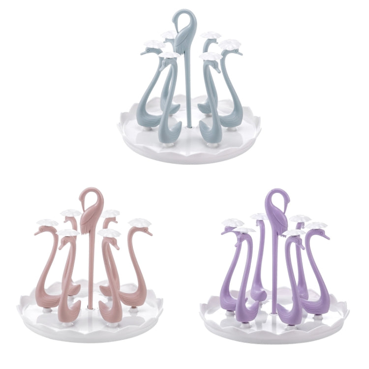 Home Portable Drainer Cup Holder With Rotatable Tray, Specification: Six Cups(Light Pink) - Shelf by PMC TechLife | Online Shopping South Africa | PMC TechLife | Buy Now Pay Later Mobicred