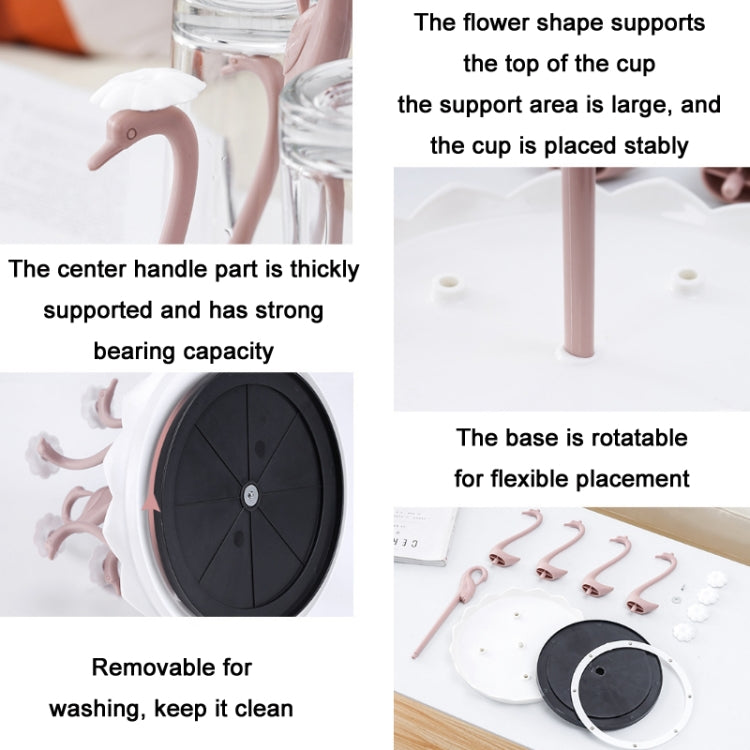 Home Portable Drainer Cup Holder With Rotatable Tray, Specification: Six Cups(Light Pink) - Shelf by PMC TechLife | Online Shopping South Africa | PMC TechLife | Buy Now Pay Later Mobicred