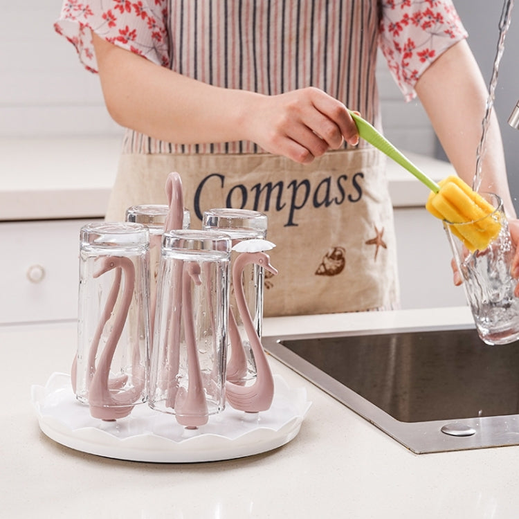 Home Portable Drainer Cup Holder With Rotatable Tray, Specification: Six Cups(Light Pink) - Shelf by PMC TechLife | Online Shopping South Africa | PMC TechLife | Buy Now Pay Later Mobicred