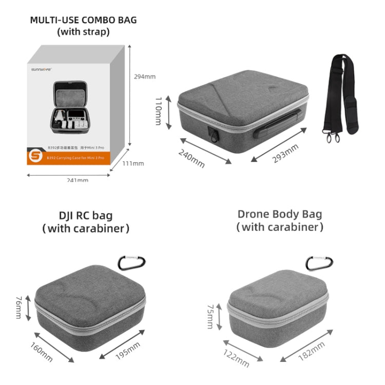 Sunnylife Drone Protective Storage Bag for DJI Mini 3 Pro,Style: Can Hold 6 Battery Bag - free shipping - PMC TechLife - Order now!