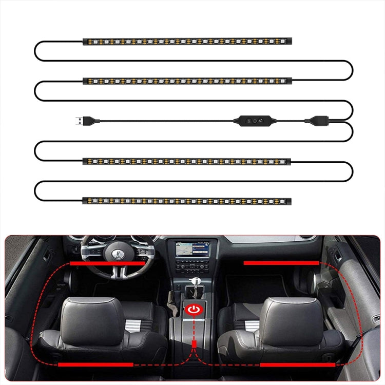 SKS-JZ-10 Symphony Car USB Foot Atmosphere Light(76 Lights) - Atmosphere lights by PMC TechLife | Online Shopping South Africa | PMC TechLife | Buy Now Pay Later Mobicred