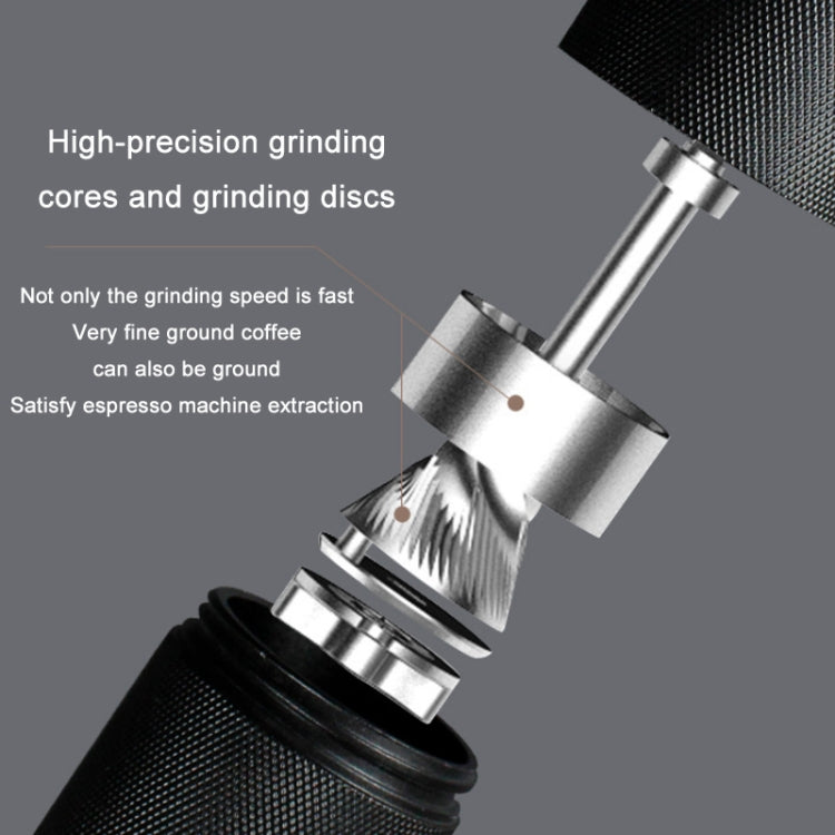 CNC Stainless Steel Hand Crank Coffee Bean Grinder, Specification: Hexagon Red - free shipping - PMC TechLife - Order now!
