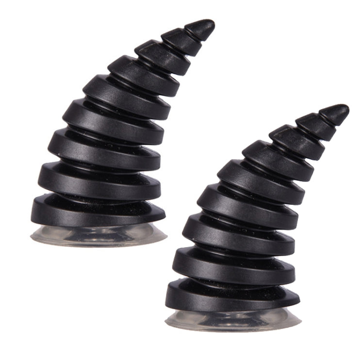 2PCS Motorcycle Horn Sucker Helmet Decoration(Black) - Ornamental Parts by PMC TechLife | Online Shopping South Africa | PMC TechLife