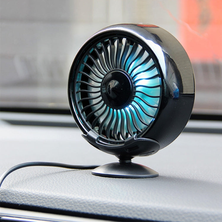 F102 Vehicle Dashboard Multi-function USB Colorful Lights Fan(Silver) - Heating & Fans by PMC TechLife | Online Shopping South Africa | PMC TechLife | Buy Now Pay Later Mobicred