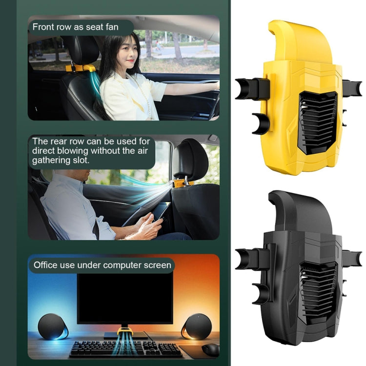 F415 Car Multifunctional Seat Back USB Fan(Yellow) - Heating & Fans by PMC TechLife | Online Shopping South Africa | PMC TechLife | Buy Now Pay Later Mobicred