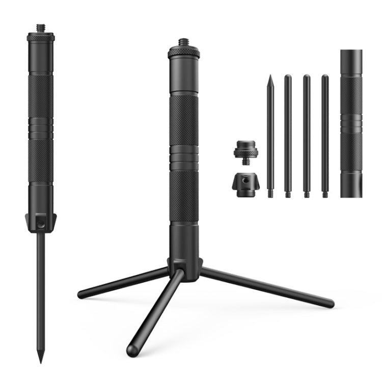 Foldable Portable Aluminum Alloy Tripod Light Stand Mobile Phone Live Tripod(Black) - Stand by PMC TechLife | Online Shopping South Africa | PMC TechLife | Buy Now Pay Later Mobicred