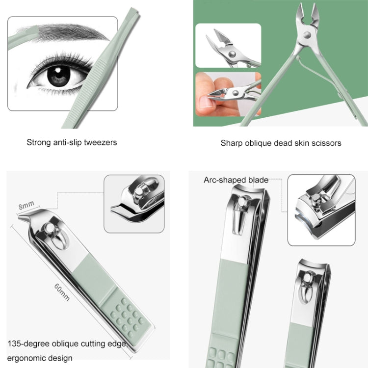 Nail Art Tool Set Nail Clippers Dead Skin Scissors Manicure Tool, Specification: 16 In 1 Green - Nail Clipper by PMC TechLife | Online Shopping South Africa | PMC TechLife