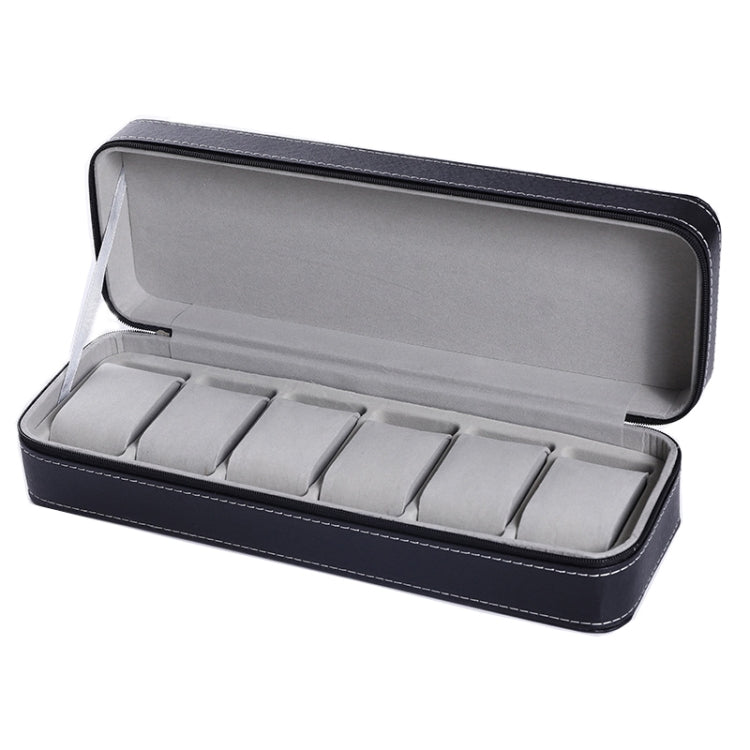 6 Bit Zipper Watch Box Storage Display Box PU Zipper Bag Watch Box(Black) - free shipping - PMC TechLife - Order now!