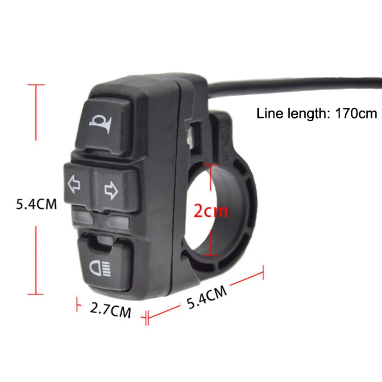 3 In 1 Switch Mountain Car Skateboard Horn Headlights Turn Switch(36V) - Electrical Instruments by PMC TechLife | Online Shopping South Africa | PMC TechLife | Buy Now Pay Later Mobicred