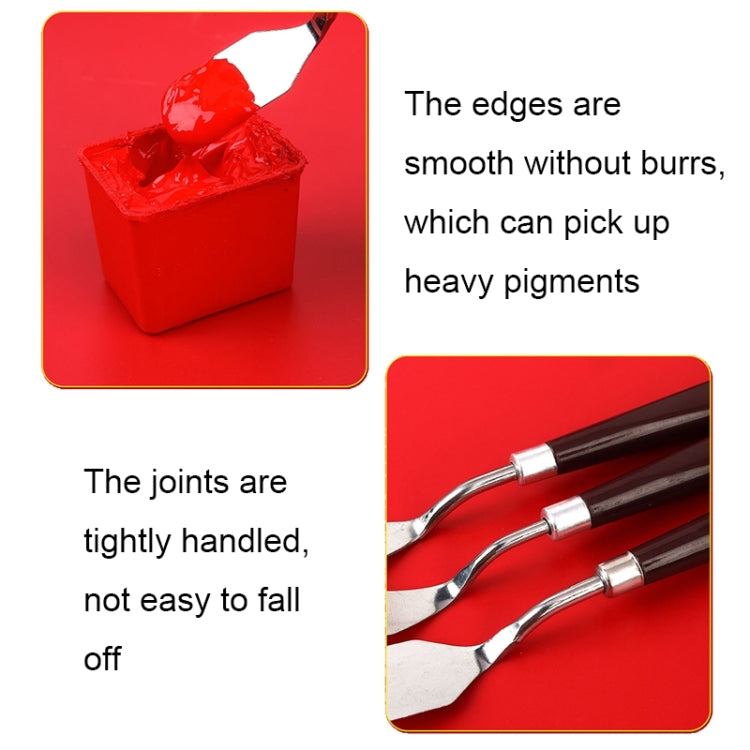 10 PCS Wooden Handle 3 Acrylic Painting Gouache Paint Knife - Art Supplies by PMC TechLife | Online Shopping South Africa | PMC TechLife