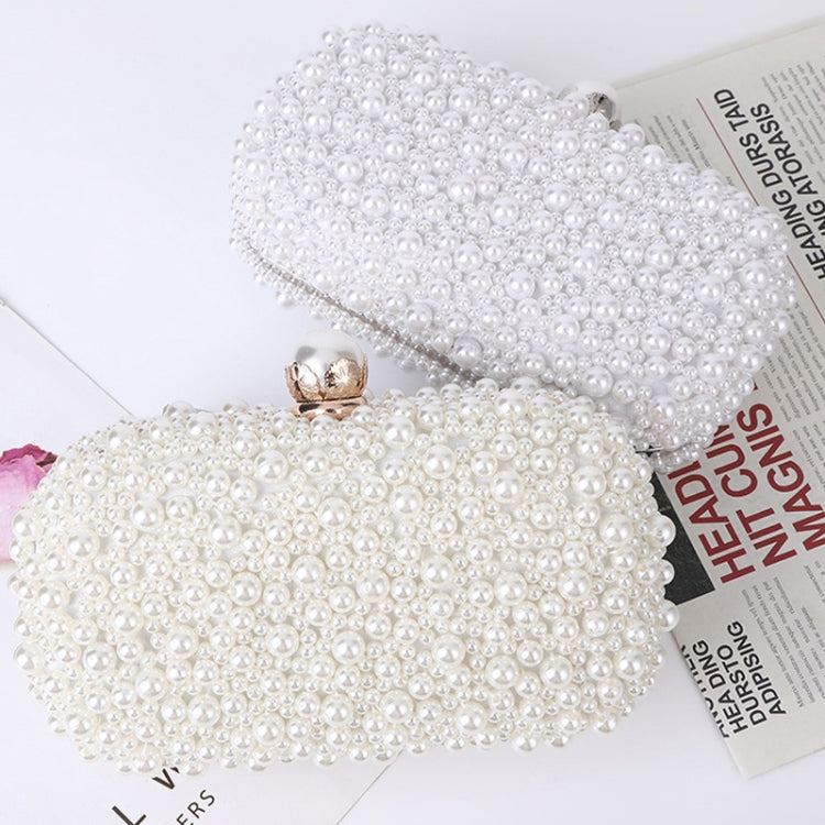 Pearl Evening Bag Soft Face Lock Ladies Shoulder Bag Crossbody Small Square Bag(White) - Single-shoulder Bags by PMC TechLife | Online Shopping South Africa | PMC TechLife
