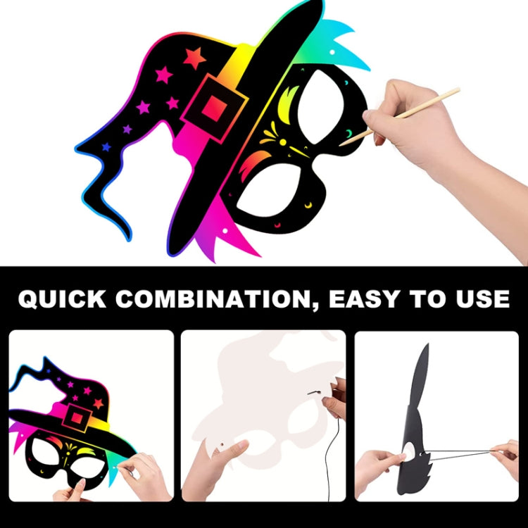 8 Pcs/Set Halloween Scratch Paper Mask Toys for Children - Halloween Masks by PMC TechLife | Online Shopping South Africa | PMC TechLife | Buy Now Pay Later Mobicred