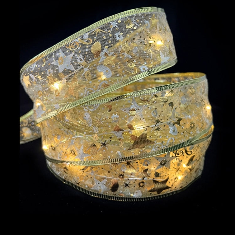 Christmas LED Lights Bronzing Double Ribbon String Lights, Specification: 1m(Gold Warm Light) - Decoration Lamps by PMC TechLife | Online Shopping South Africa | PMC TechLife