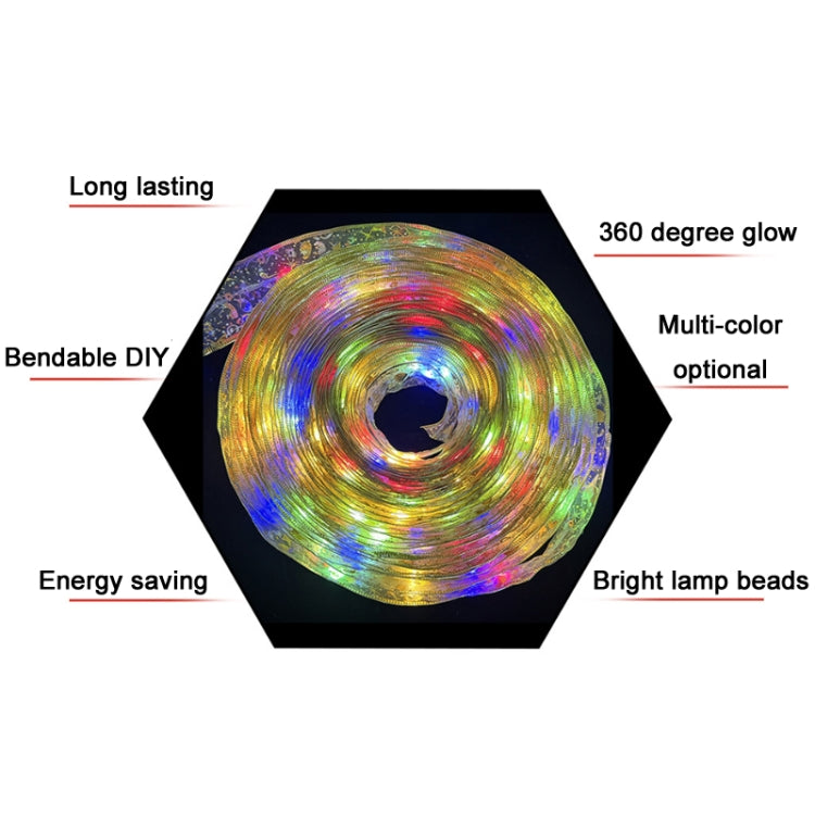 Christmas LED Lights Bronzing Double Ribbon String Lights, Specification: 4m(Silver Warm Light) - Decoration Lamps by PMC TechLife | Online Shopping South Africa | PMC TechLife