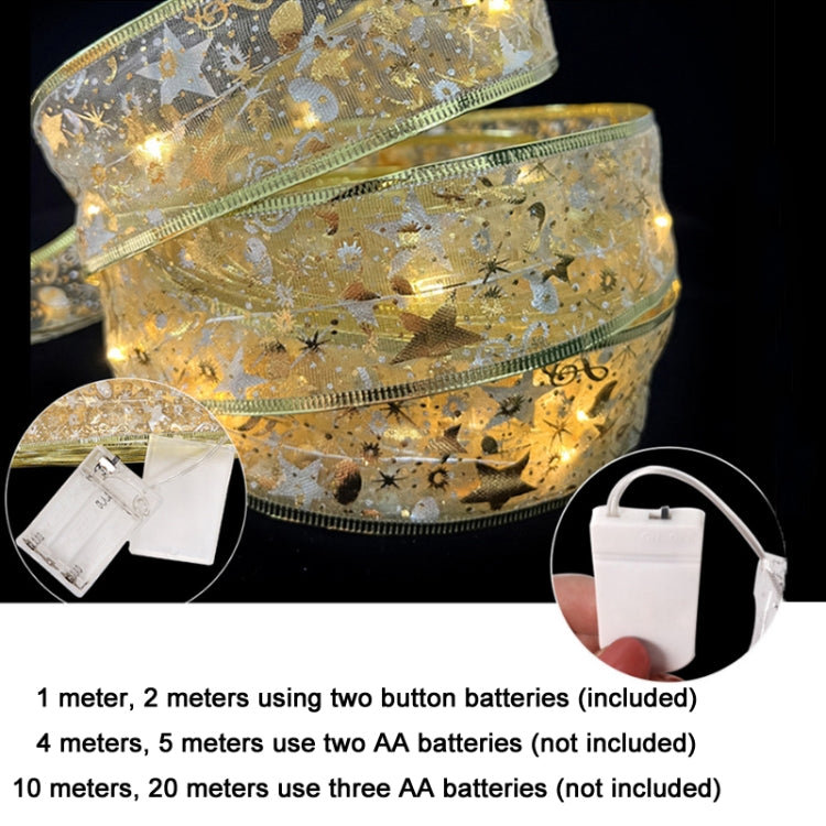 Christmas LED Lights Bronzing Double Ribbon String Lights, Specification: 1m(Gold Warm Light) - Decoration Lamps by PMC TechLife | Online Shopping South Africa | PMC TechLife