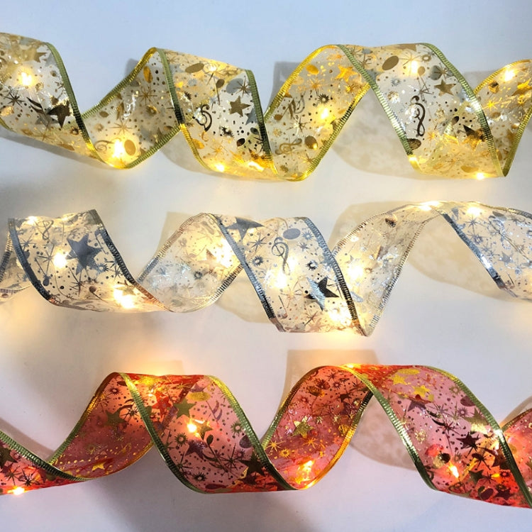 Christmas LED Lights Bronzing Double Ribbon String Lights, Specification: 10m(Silver Warm Light) - free shipping - PMC TechLife - Order now!