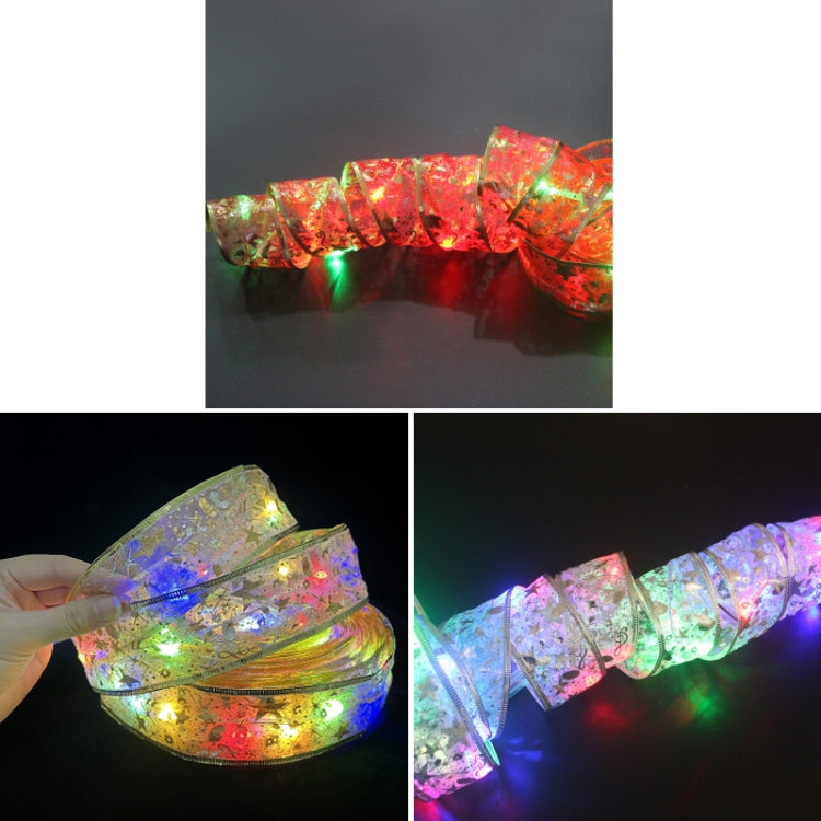 Christmas LED Lights Bronzing Double Ribbon String Lights, Specification: 10m(Gold Red Color Light) - Decoration Lamps by PMC TechLife | Online Shopping South Africa | PMC TechLife