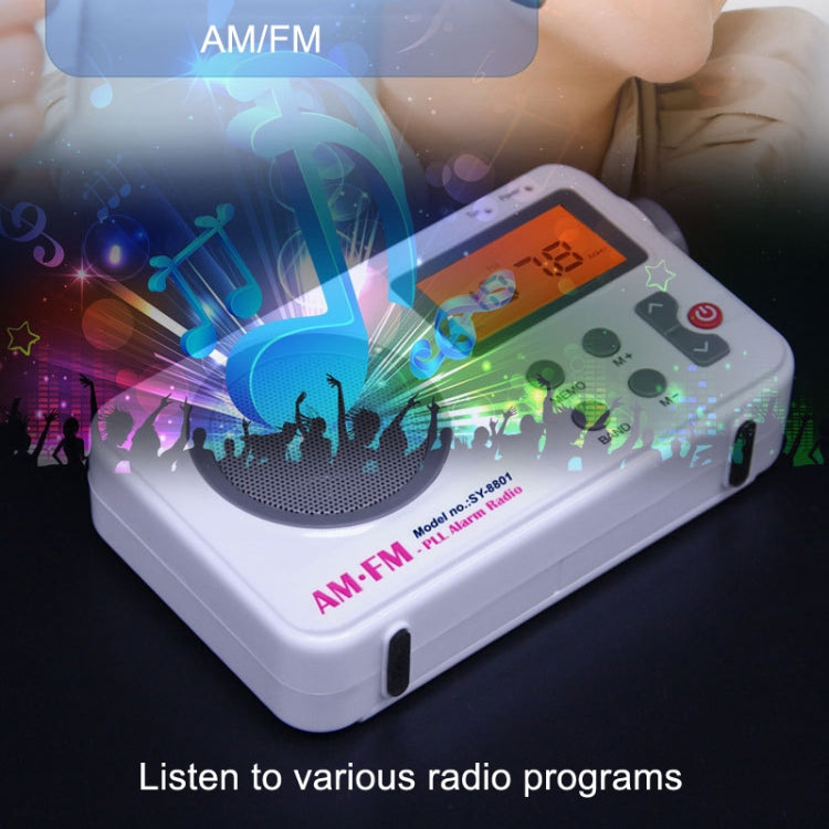SY-8801 Portable Retro Radio HD LCD Screen Weight Bass Short Wave Radio(White) - Radio Player by PMC TechLife | Online Shopping South Africa | PMC TechLife | Buy Now Pay Later Mobicred