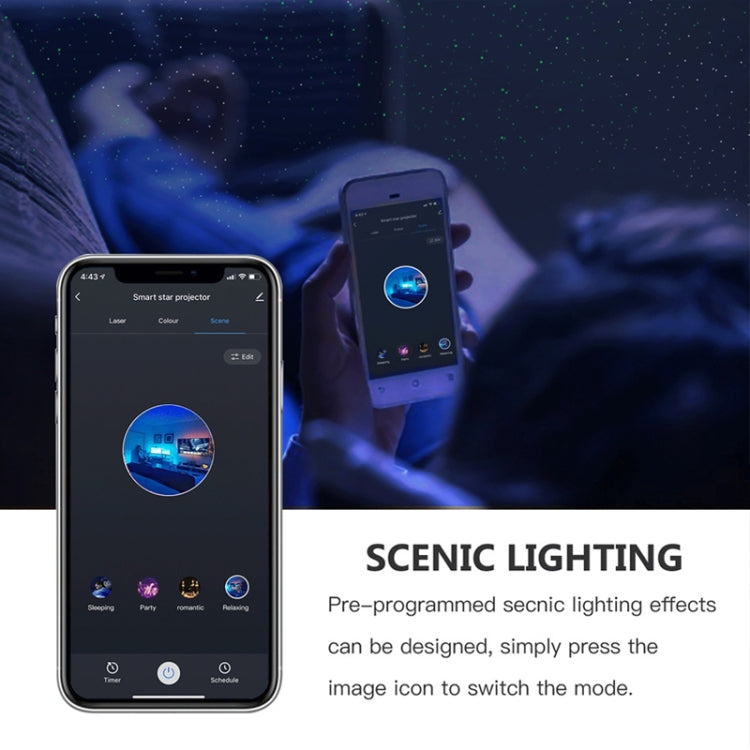 WiFi Graffiti Smart Circular Star Projection Light Home Theater Atmosphere Light(UK Plug) - free shipping - PMC TechLife - Order now!