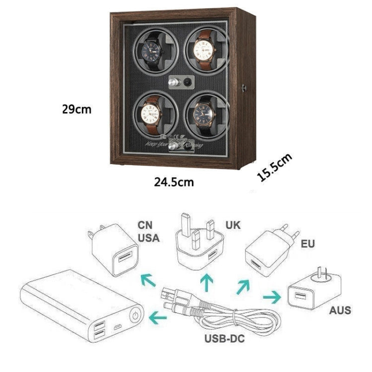 USB Automatic Mechanical Watch Shaker Watch Rotates Places Storage Box, Color: 4 Watches Black - free shipping - PMC TechLife - Order now!