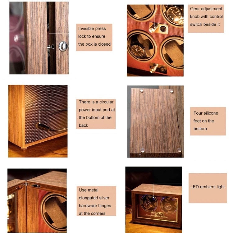 USB Automatic Mechanical Watch Shaker Watch Rotates Places Storage Box, Color: 4 Watches Black - free shipping - PMC TechLife - Order now!