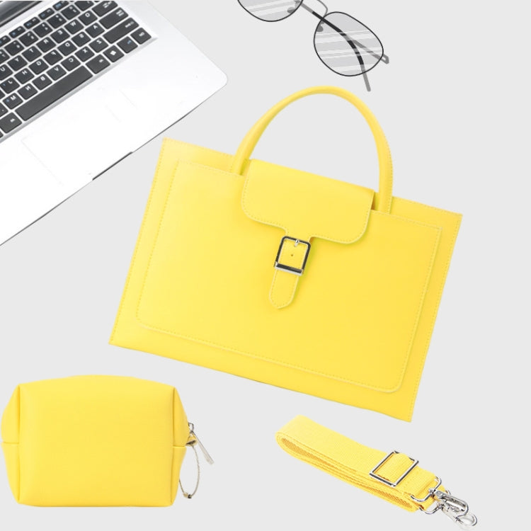 S176 Portable Waterproof Laptop Bag with Power Pack, Size: 14 inches(Goose Yellow) - 14.1 inch by PMC Jewellery | Online Shopping South Africa | PMC Jewellery | Buy Now Pay Later Mobicred