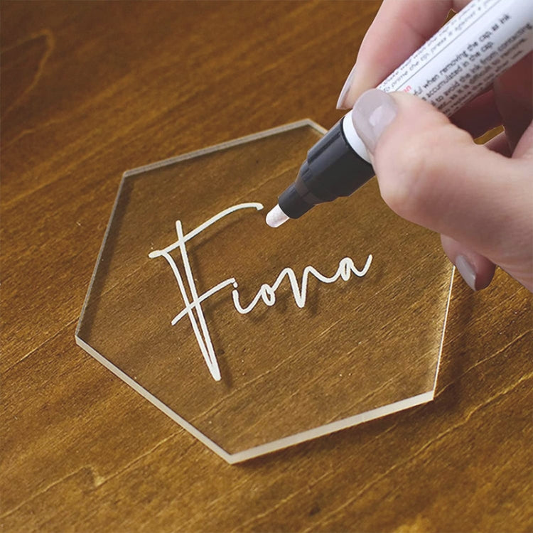 10 PCS Clear Hexagon Acrylic Seat Card Guest Business Card Logo Decoration DIY Board - Name Card Holder by PMC TechLife | Online Shopping South Africa | PMC TechLife