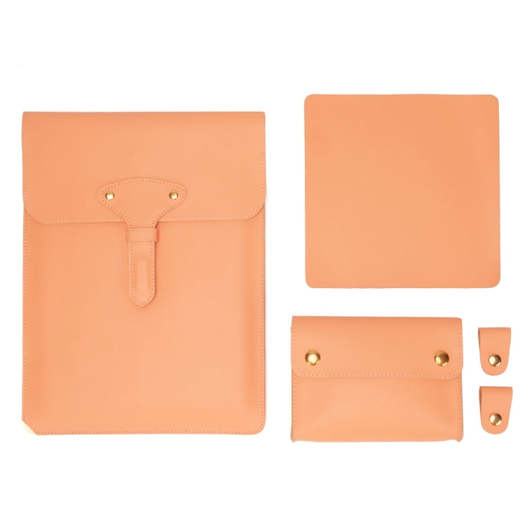 S177 3 In 1 Leather Waterproof Laptop Liner Bags, Size: 15 inches(Honeydet Oranges) - 15 inch by PMC Jewellery | Online Shopping South Africa | PMC Jewellery | Buy Now Pay Later Mobicred