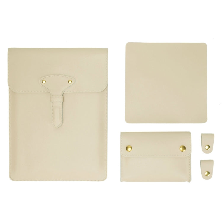 S177 3 In 1 Leather Waterproof Laptop Liner Bags, Size: 15 inches(Apricot) - free shipping - PMC Jewellery - Order now!