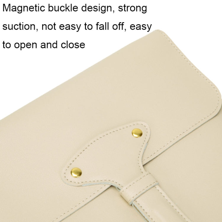 S177 3 In 1 Leather Waterproof Laptop Liner Bags, Size: 15 inches(Apricot) - free shipping - PMC Jewellery - Order now!