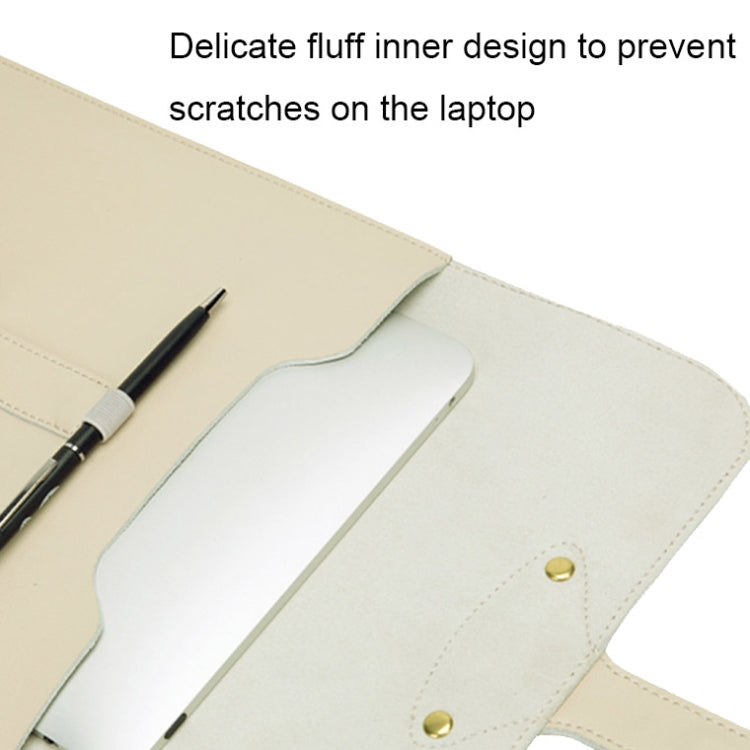 S177 3 In 1 Leather Waterproof Laptop Liner Bags, Size: 15 inches(Apricot) - free shipping - PMC Jewellery - Order now!