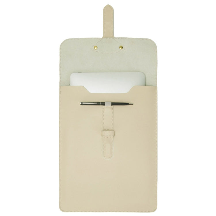 S177 3 In 1 Leather Waterproof Laptop Liner Bags, Size: 15 inches(Apricot) - free shipping - PMC Jewellery - Order now!