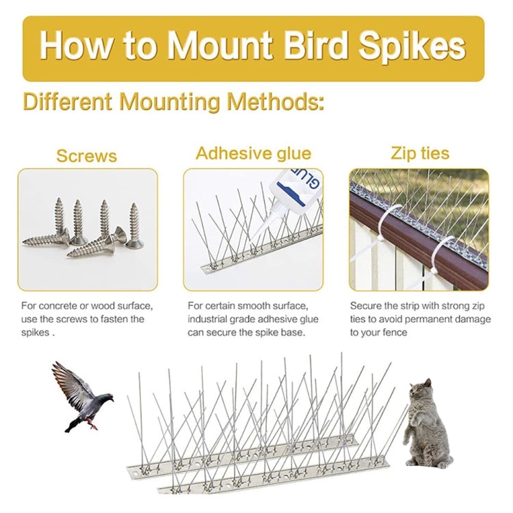 50cm Long Bird Repellent Anti-cat Thorn Stainless Steel Anti-bird Thorn - free shipping - PMC TechLife - Order now!