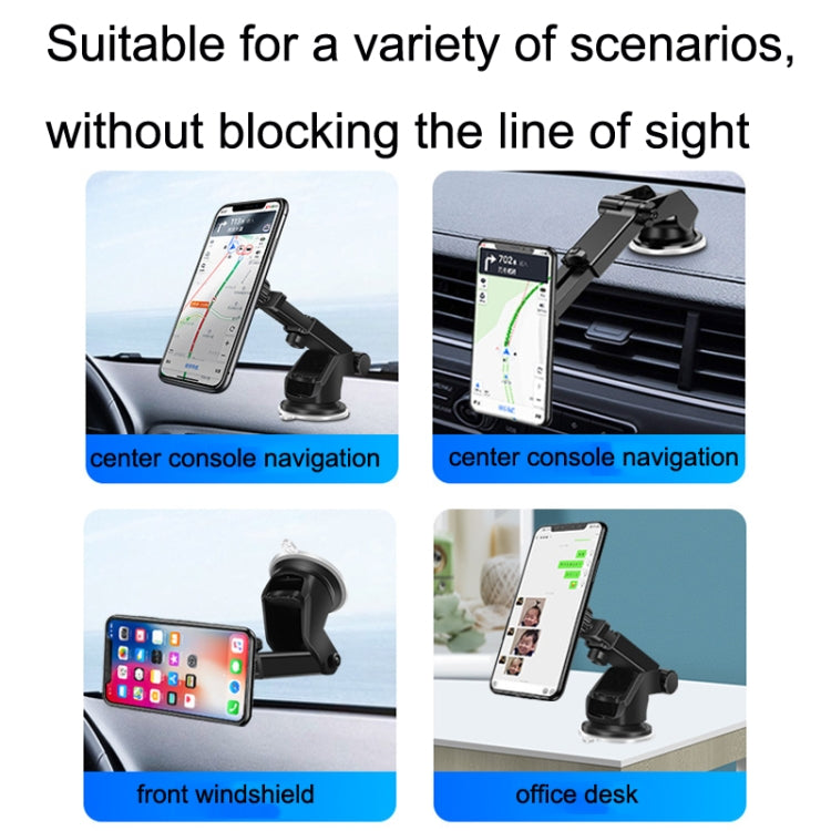 Telescopic Suction Cup Magnetic Suction Car Navigation Desktop Phone Bracket(Black) - Universal Car Holders by PMC TechLife | Online Shopping South Africa | PMC TechLife | Buy Now Pay Later Mobicred